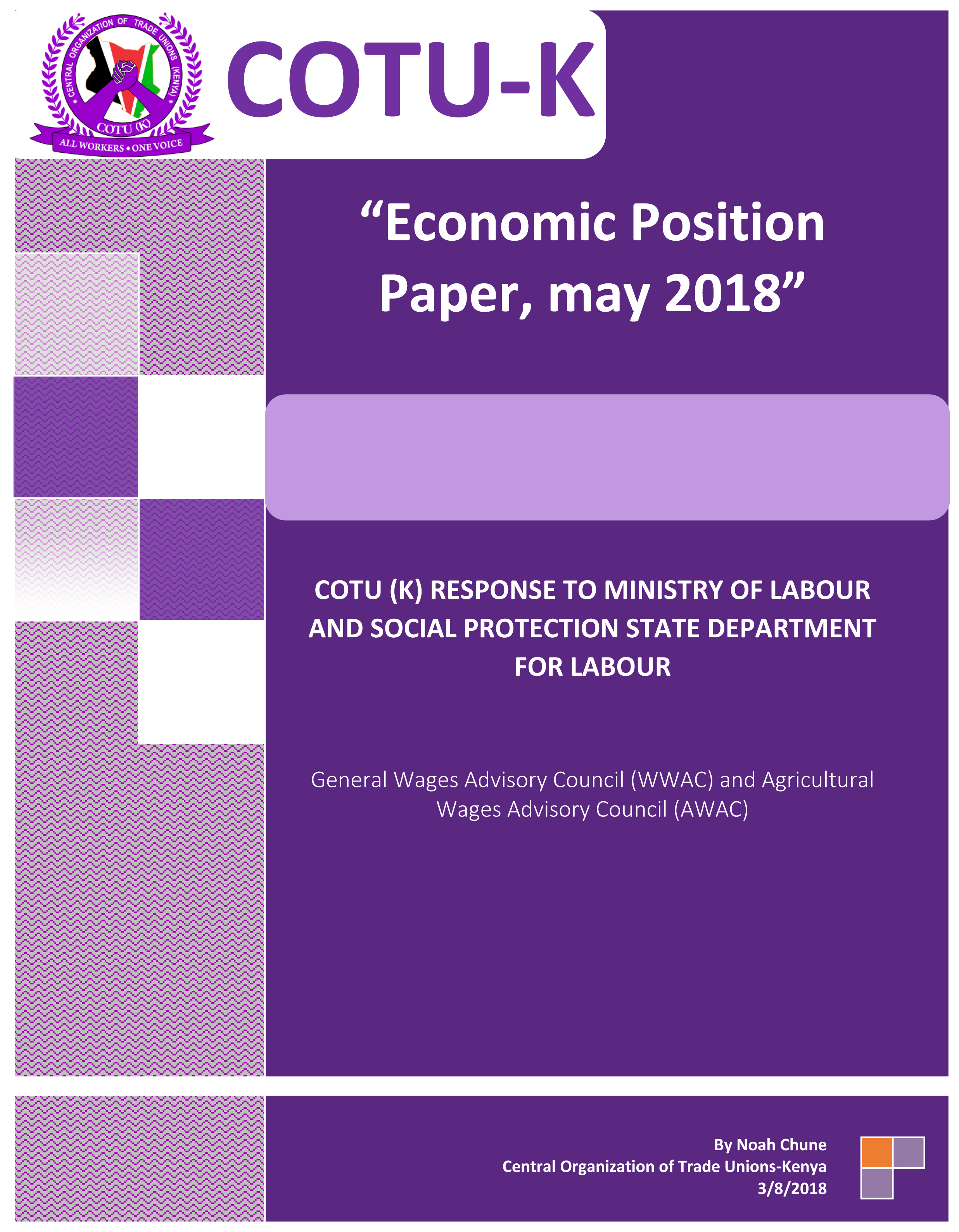 COTU (K) ECONOMIC PAPER MAY 2018