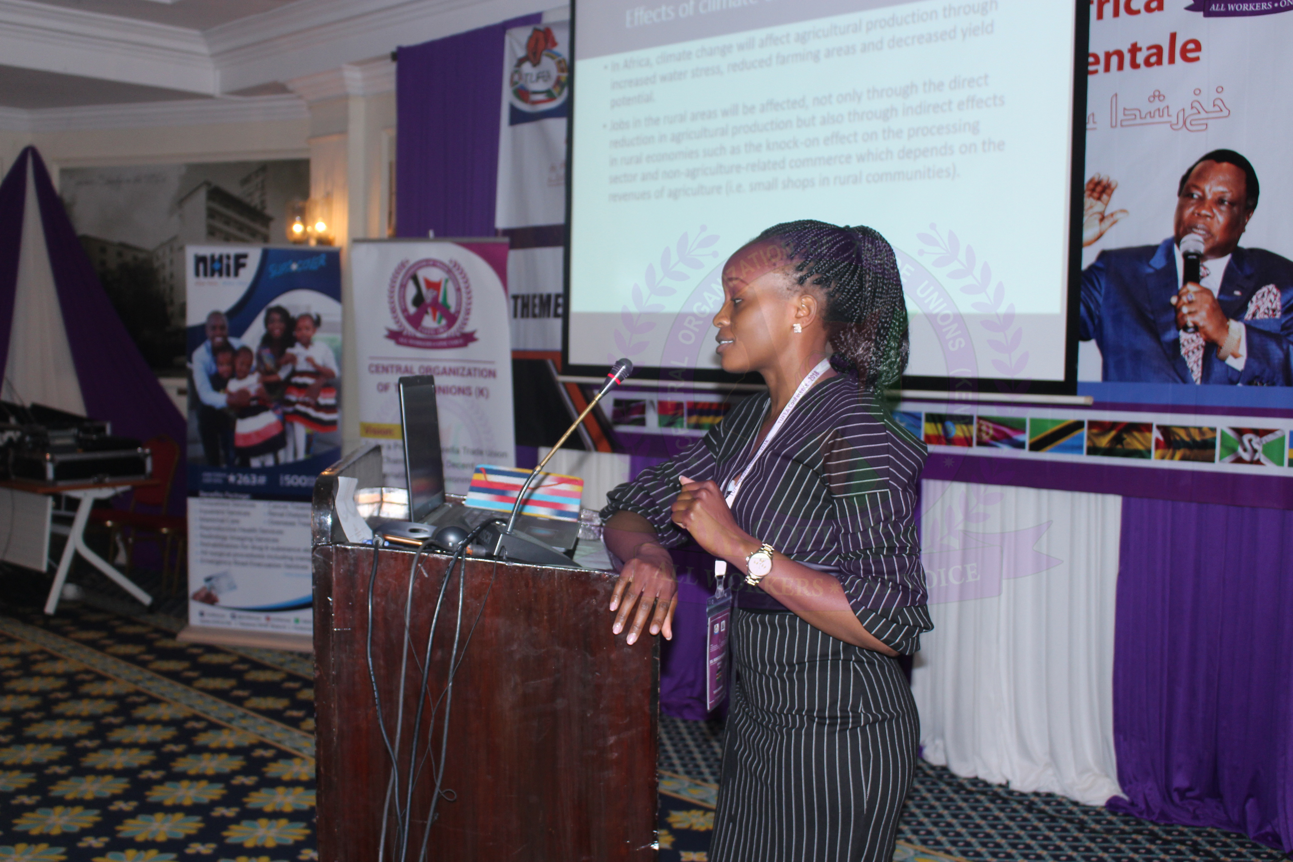 SIS REBECCA OKELLO PRESENTING AT THE TUFEA CONFERENCE.