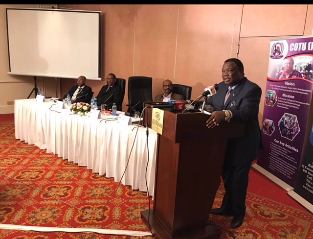 COTU (K) SECRETARY GENERAL OFFICIALLY OPENED  A 2 DAY WORKSHOP AT THE HILTON HOTEL.