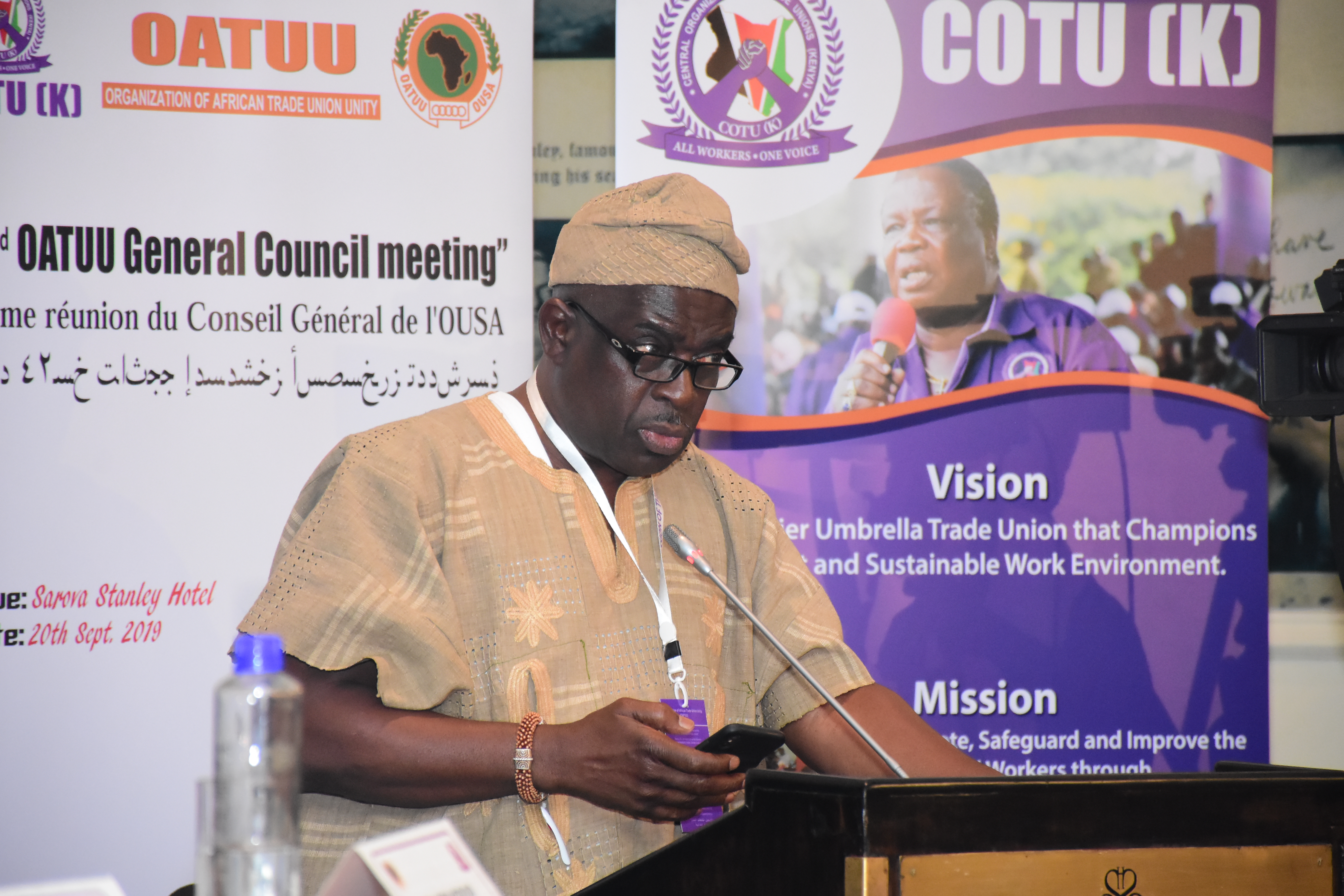 Bro. Kwasi Adu- Amankwah Remarks at the 42nd Session of the OATUU General Council.