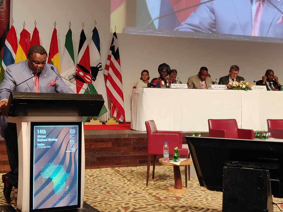 Dr. Atwoli delivering his Speech at the Closing Ceremony of the 14th ILO Africa Regional Meeting.